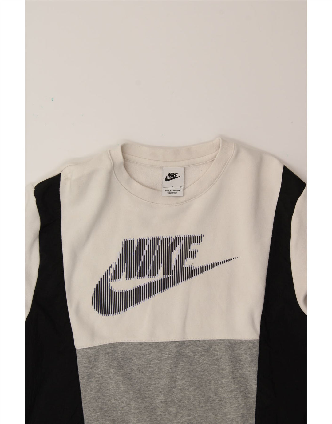 Ανδρικό γραφικό φούτερ NIKE Jumper Small White Colourblock Βαμβακερό