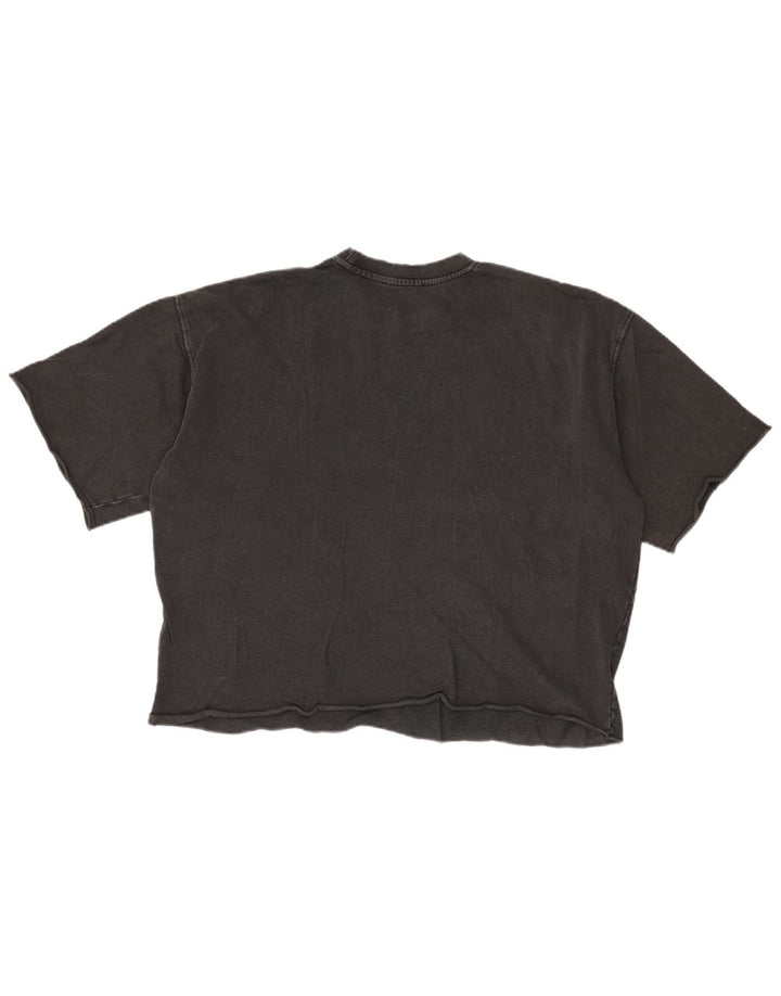 Zara Γυναικείο T-Shirt Top UK 10 Small γκρι βαμβακερό
