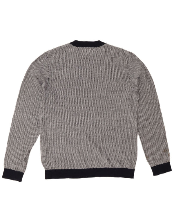 JACK & JONES Mens Crew Neck Jumper Sweater Large Grey Acrylic