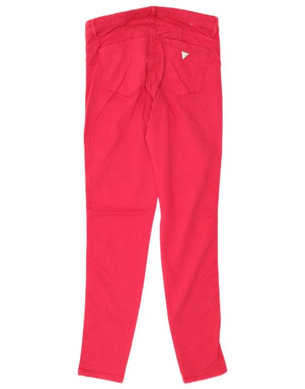 Guess Womens Curve X Skinny Jeans W30 L30 Pink Cotton