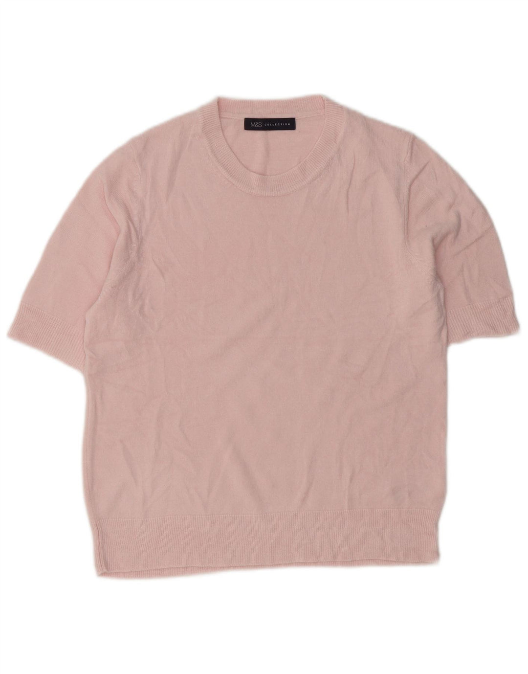 Marks & Spencer Γυναικείο πουλόβερ με λαιμόκοψη UK 12 Medium Pink