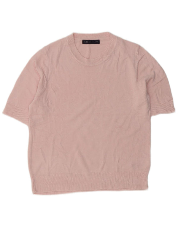 Marks & Spencer Γυναικείο πουλόβερ με λαιμόκοψη UK 12 Medium Pink