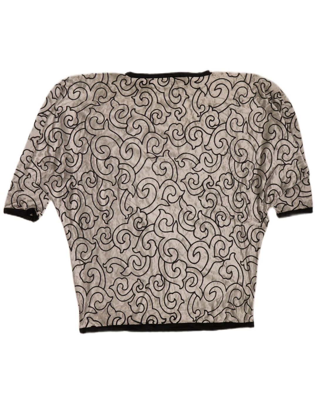 Γυναικείο βελούδινο ρόπαλο VINTAGE Top UK 22 3XL Ασημί γεωμετρική βισκόζη