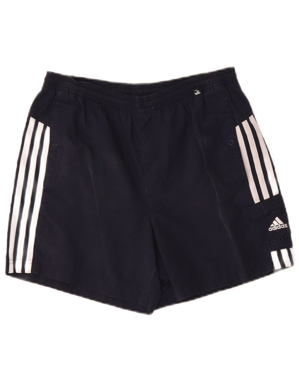 Ανδρικά γραφικά κανονικά σορτς Adidas Small Navy Blue Polyester Sports