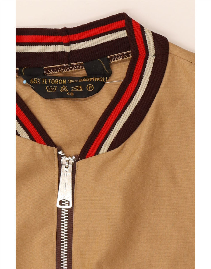 VINTAGE Ανδρικό Bomber Jacket IT 48 Medium Beige Βαμβακερό