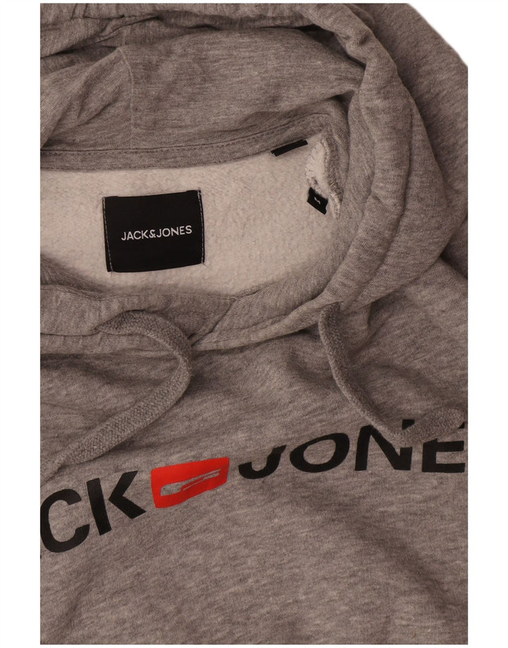 Jack & Jones Ανδρικά γραφικά με κουκούλα με κουκούλα με μεσαία γκρι φλοκέτα