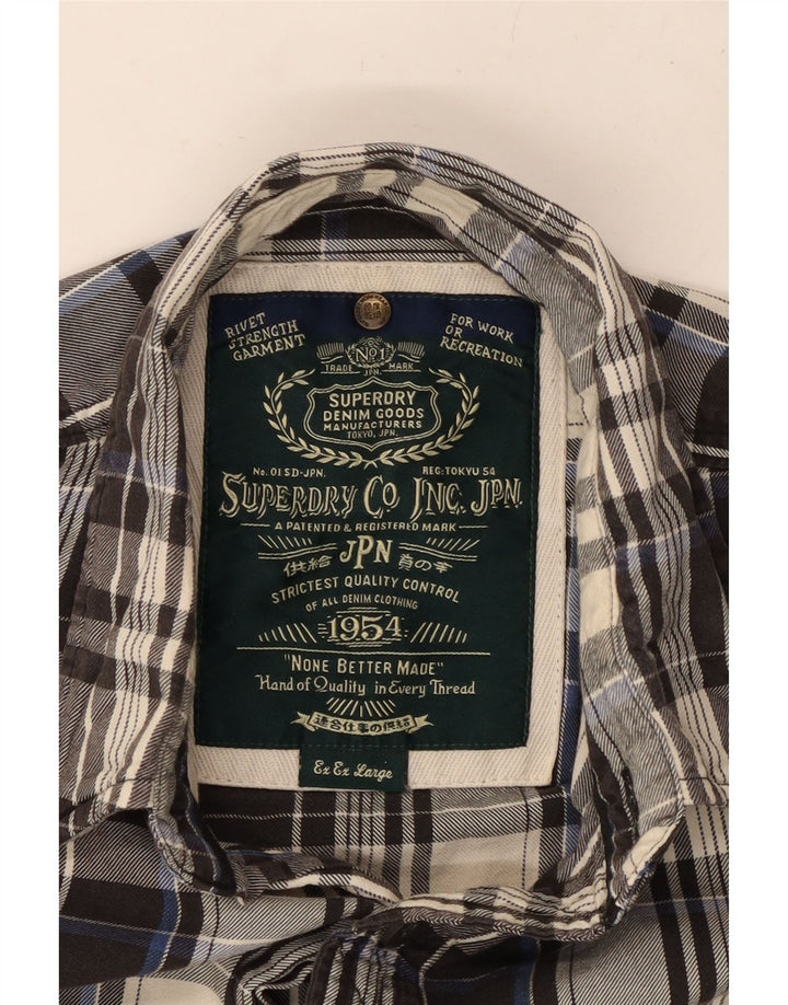 Ανδρικό φανελένιο πουκάμισο SUPERDRY 2XL Γκρι καρό