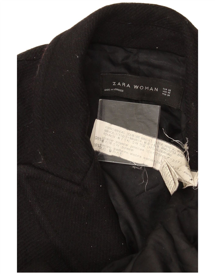Zara Γυναικείο παλτό με διπλό στήθος UK 6 XS μαύρο πολυεστέρα
