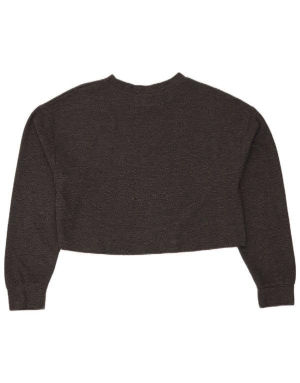 Zara Γυναικείο τοπ Trafaluc Crop Μακρύ μανίκι UK 14 Medium Grey Polyester