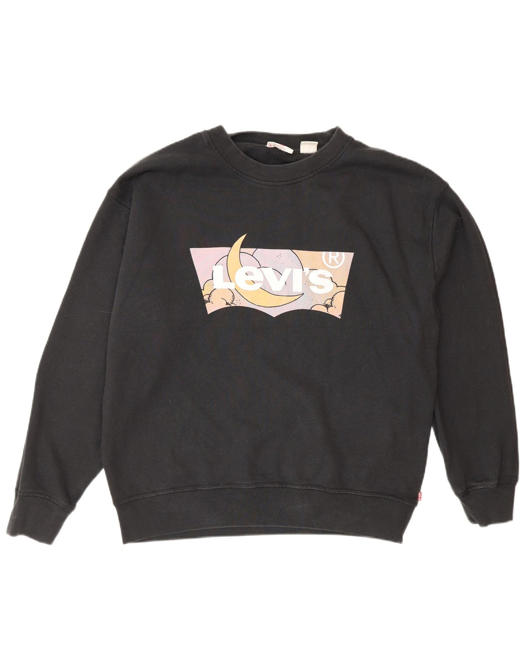 Γυναικείο γραφικό υπερμεγέθη φούτερ Levi's Jumper UK 14 Μεσαίο μαύρο βαμβακερό