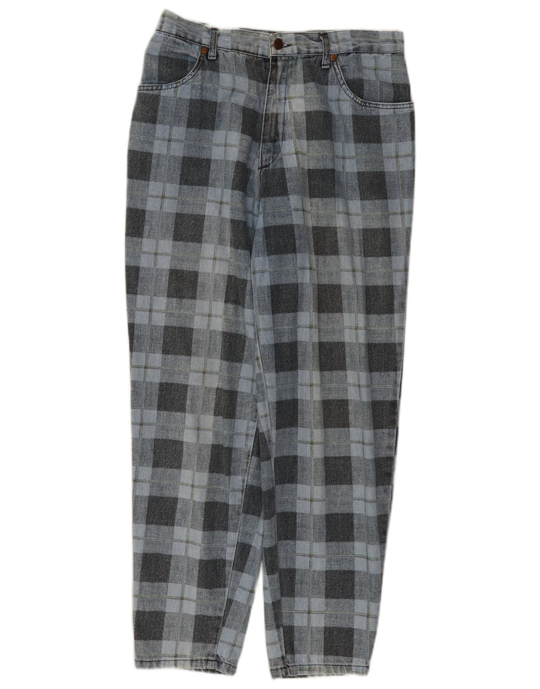 Γυναικείο τζιν κωνικό SPITFIRE W34 L27 Μπλε βαμβακερό καρό