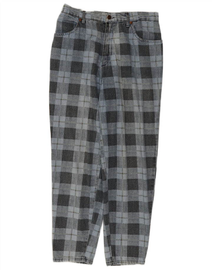 Γυναικείο τζιν κωνικό SPITFIRE W34 L27 Μπλε βαμβακερό καρό