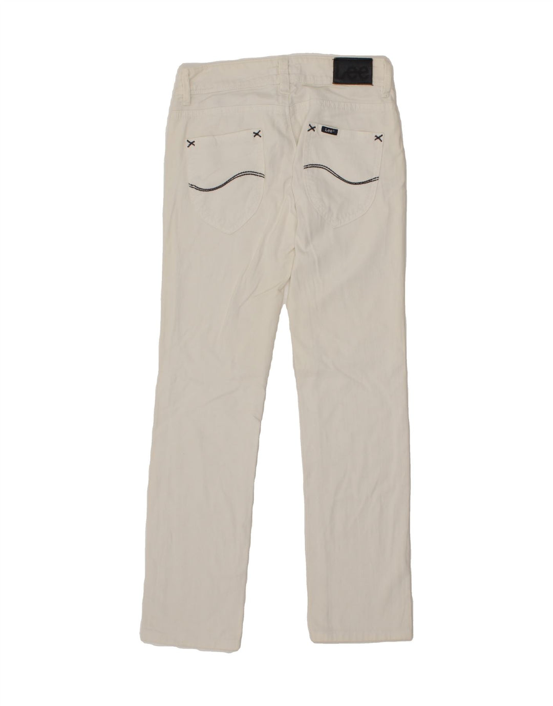 LEE Womens Straight Jeans W27 L33 White Cotton Vintage Lee and Second-Hand Lee from Messina Hembry 