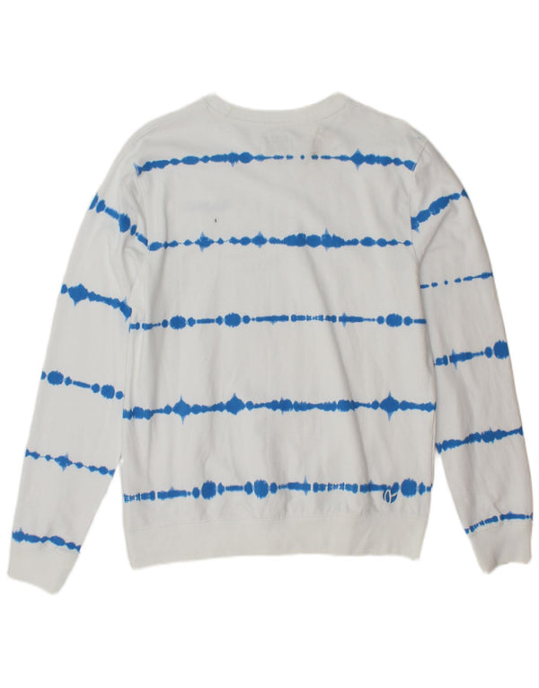 PEPE JEANS Boys Sweatshirt Jumper 15-16 Years Medium White Striped Cotton