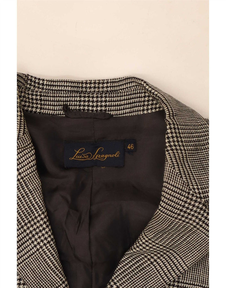 Luisa Spagnoli Γυναικείο σακάκι με 3 κουμπιά σακάκι IT 46 Large Grey Houndstooth