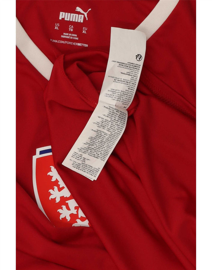 Γραφικό T-Shirt Puma Mens Τσεχίας Top XL Red Polyester