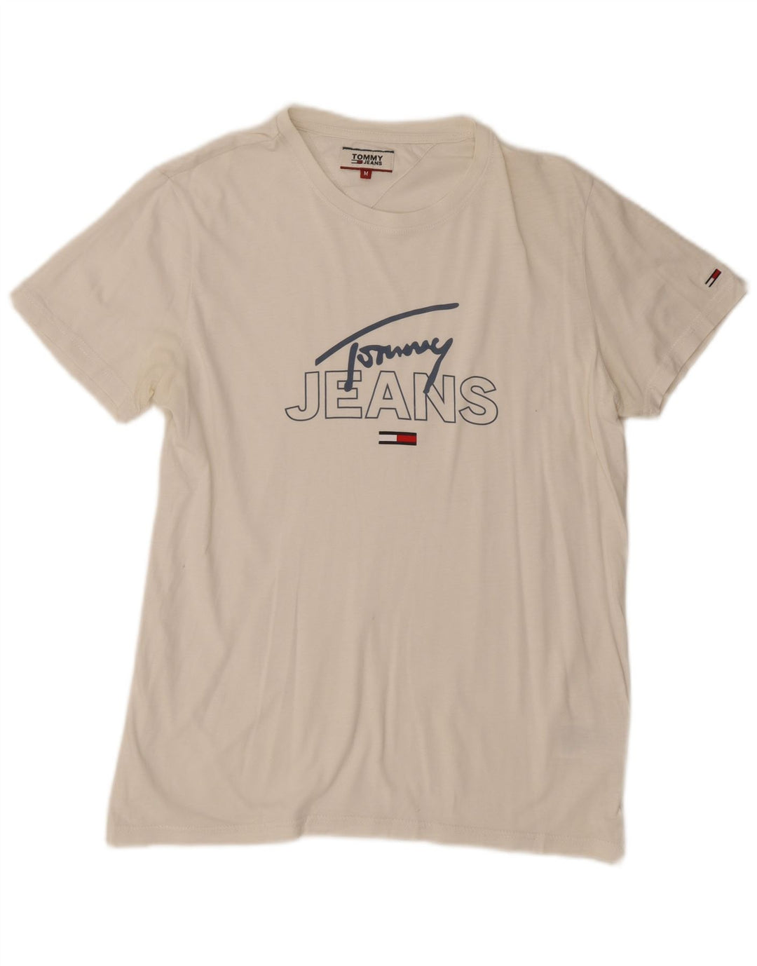 Ανδρικό γραφικό T-Shirt Tommy Hilfiger Top Μεσαίο λευκό βαμβακερό