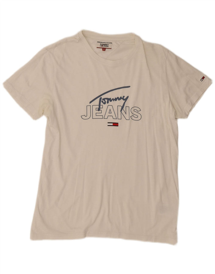 Ανδρικό γραφικό T-Shirt Tommy Hilfiger Top Μεσαίο λευκό βαμβακερό