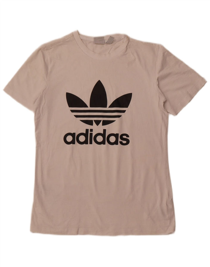 Γυναικείο γραφικό μπλουζάκι ADIDAS Top UK 10 Small λευκό βαμβακερό