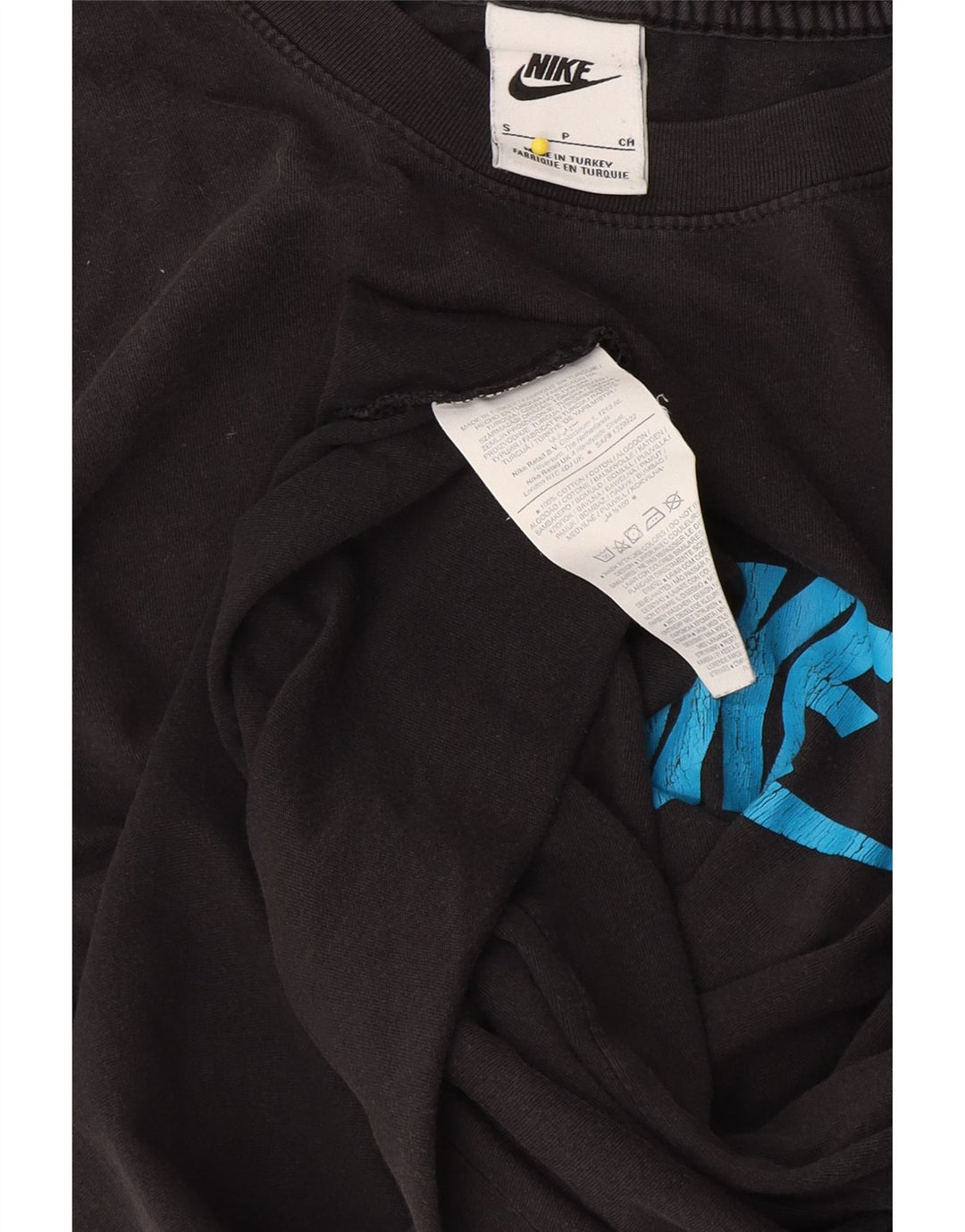 Ανδρικό γραφικό μπλουζάκι Nike, μικρό μαύρο βαμβακερό
