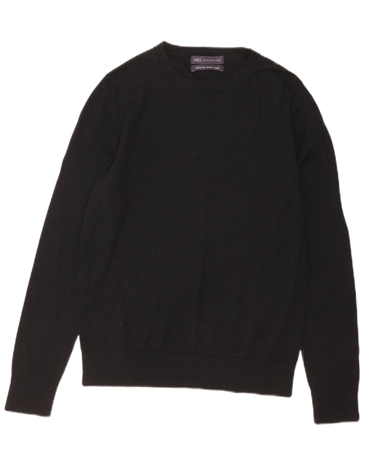 Marks & Spencer Γυναικείο πουλόβερ με λαιμόκοψη UK 12 Medium Black