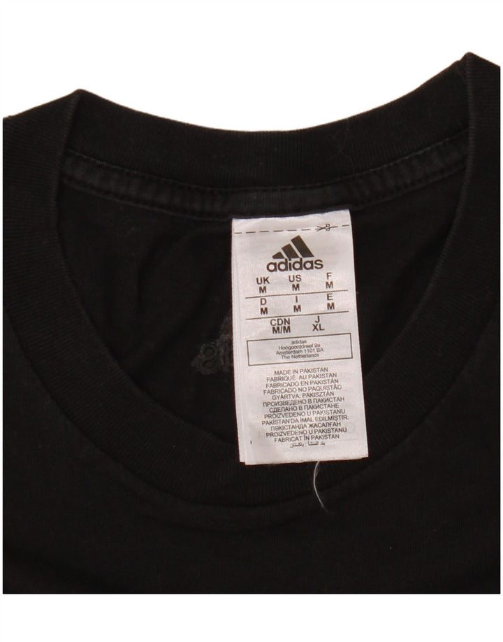 Ανδρικό γραφικό T-Shirt Adidas Top Μεσαίο μαύρο βαμβακερό
