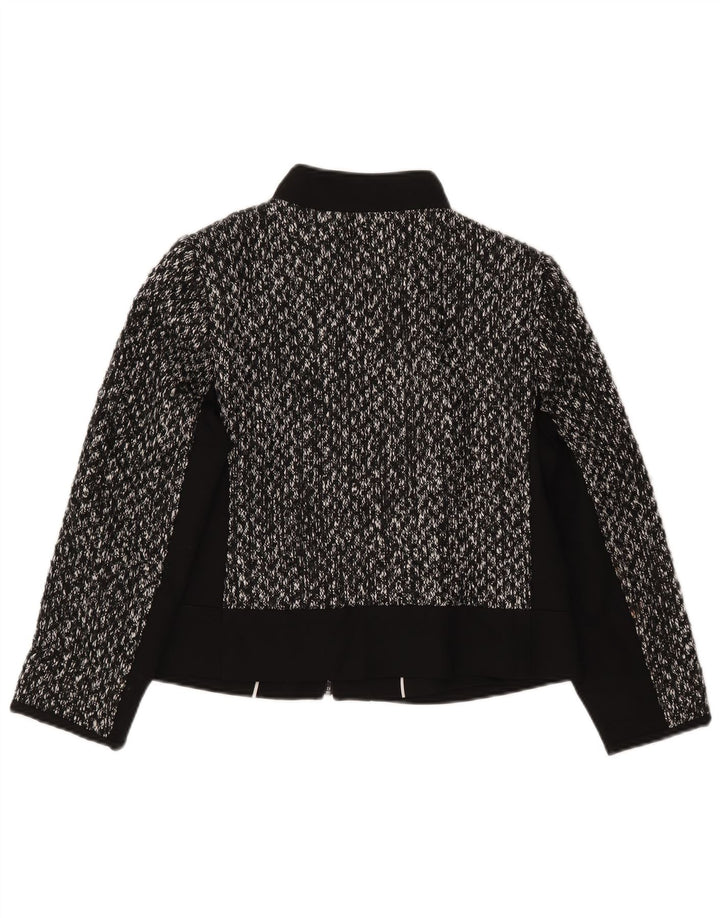 MARKS & SPENCER Γυναικείο Crop Blazer Jacket UK 12 Medium Black Flecked