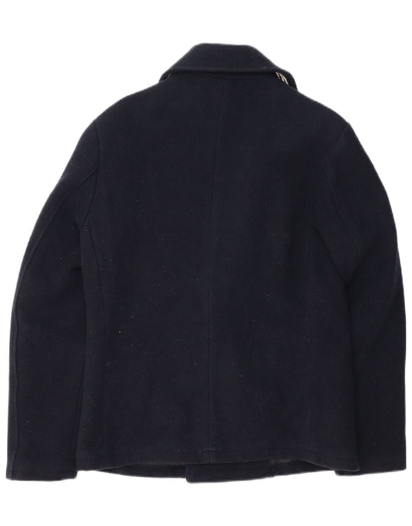 GAUDI Ανδρικό παλτό μπιζελιού UK 40 Large Navy Blue Wool