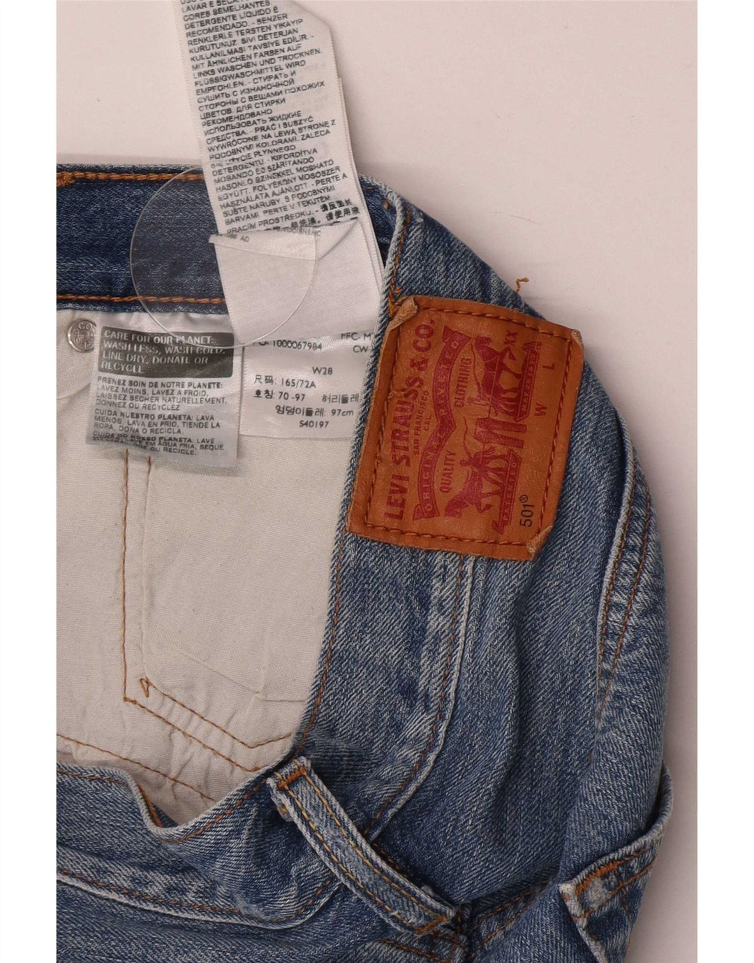 Γυναικείο σορτς Levi's 501 τζιν W28 μεσαίο μπλε βαμβακερό