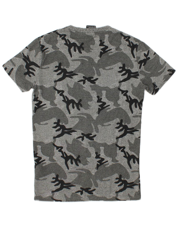 Ανδρικό γραφικό μπλουζάκι SUPERDRY Top XS Γκρι βαμβακερό καμουφλάζ