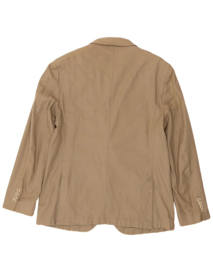Massimo Dutti Ανδρικό σακάκι μπλέιζερ με 2 κουμπιά EU 58 2XL Μπεζ βαμβακερό