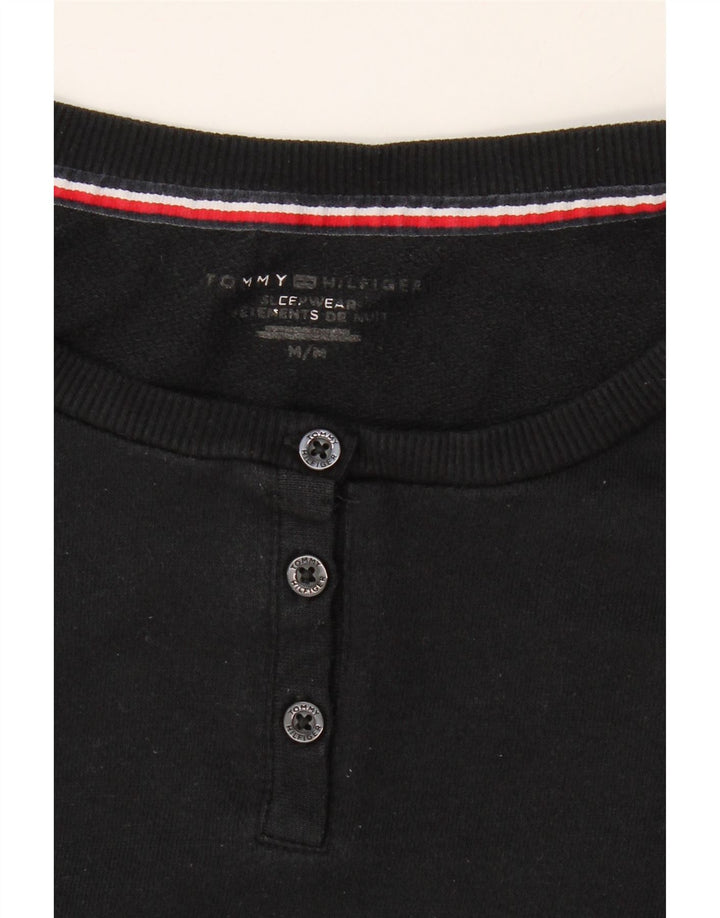 TOMMY HILFIGER Womens 3/4 Sleeve Sweatshirt Jumper UK 14 Medium Black Vintage Tommy Hilfiger and Second-Hand Tommy Hilfiger from Messina Hembry 