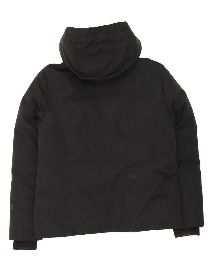 TOMMY HILFIGER Womens Hooded Padded Jacket UK 14 Medium Black Polyester Vintage Tommy Hilfiger and Second-Hand Tommy Hilfiger from Messina Hembry 