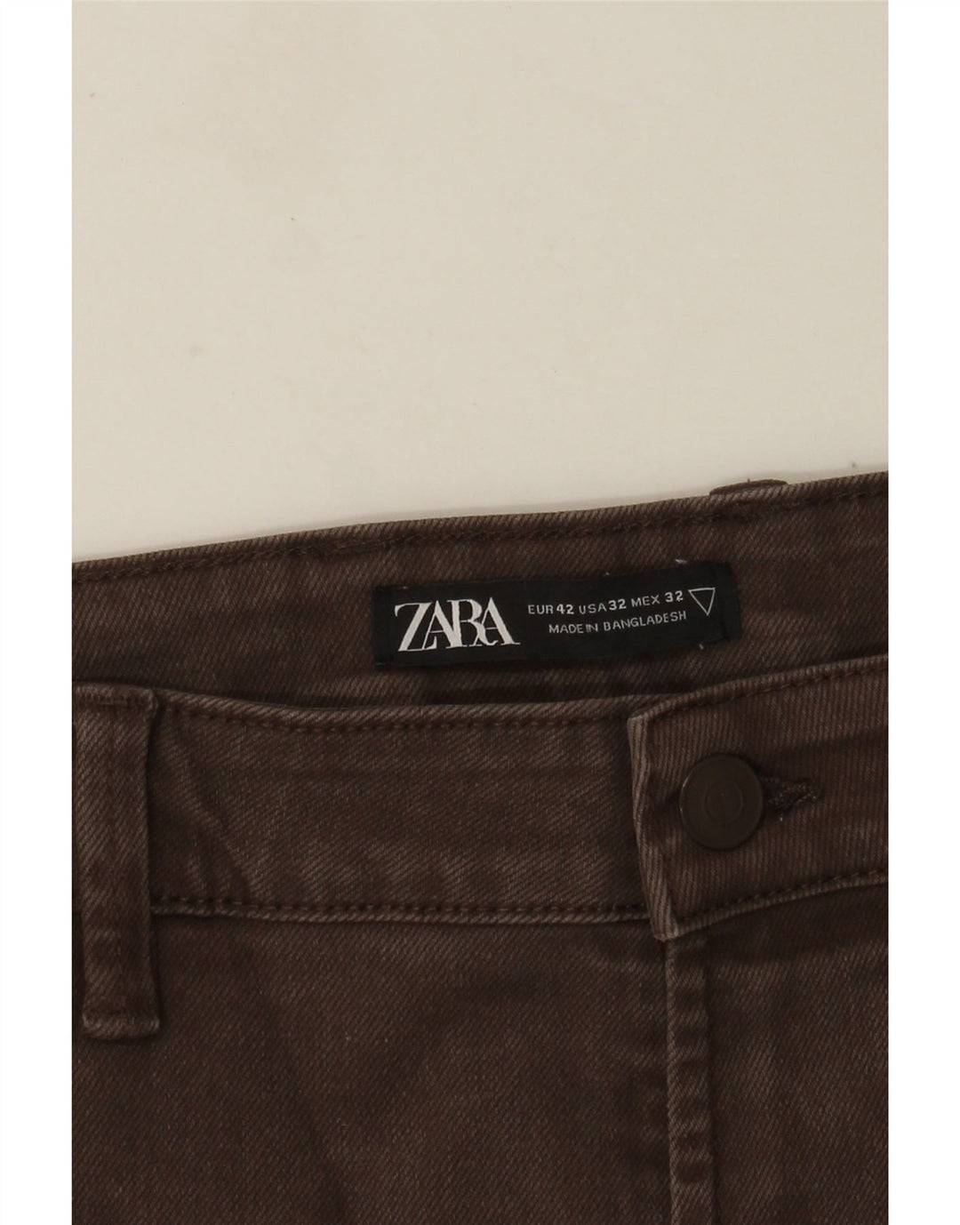 Zara Ανδρικό τζιν ίσιο EU 42 Large W32 L27 Καφέ
