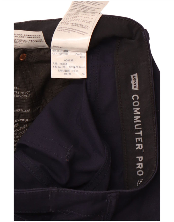 Ανδρικό ίσιο casual παντελόνι LEVI'S W34 L32 Navy Blue Cotton