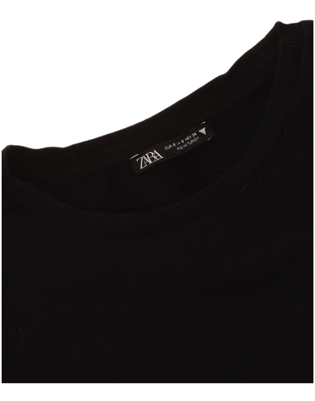 Zara Γυναικείο τοπ Μακρύ μακρυμάνικο UK 8 Small Black