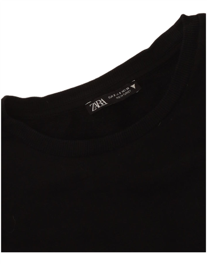 Zara Γυναικείο τοπ Μακρύ μακρυμάνικο UK 8 Small Black