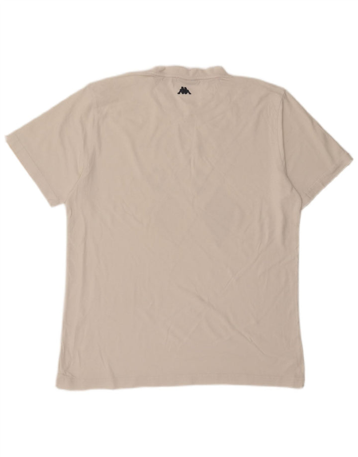 KAPPA Mens Graphic T-Shirt Top Large Off White Argyle/Diamond