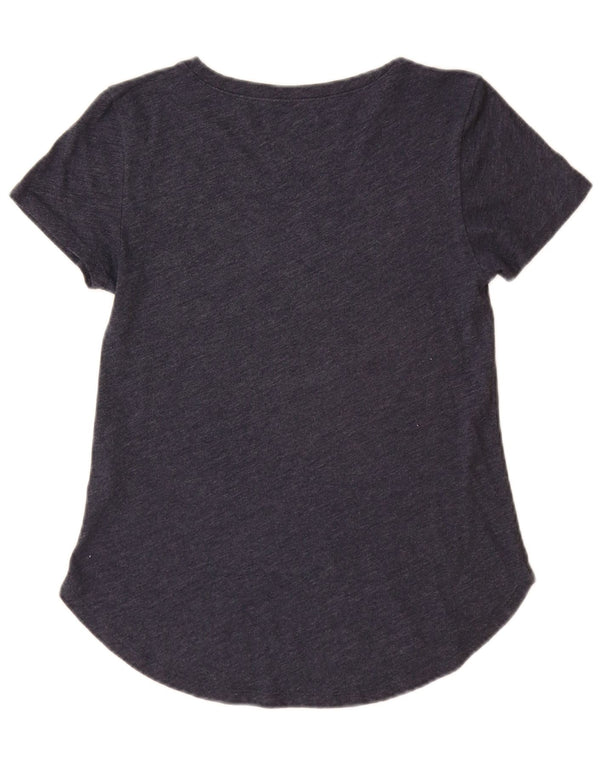 Γυναικείο γραφικό μπλουζάκι HOLLISTER Top UK 6 XS Navy Blue Cotton