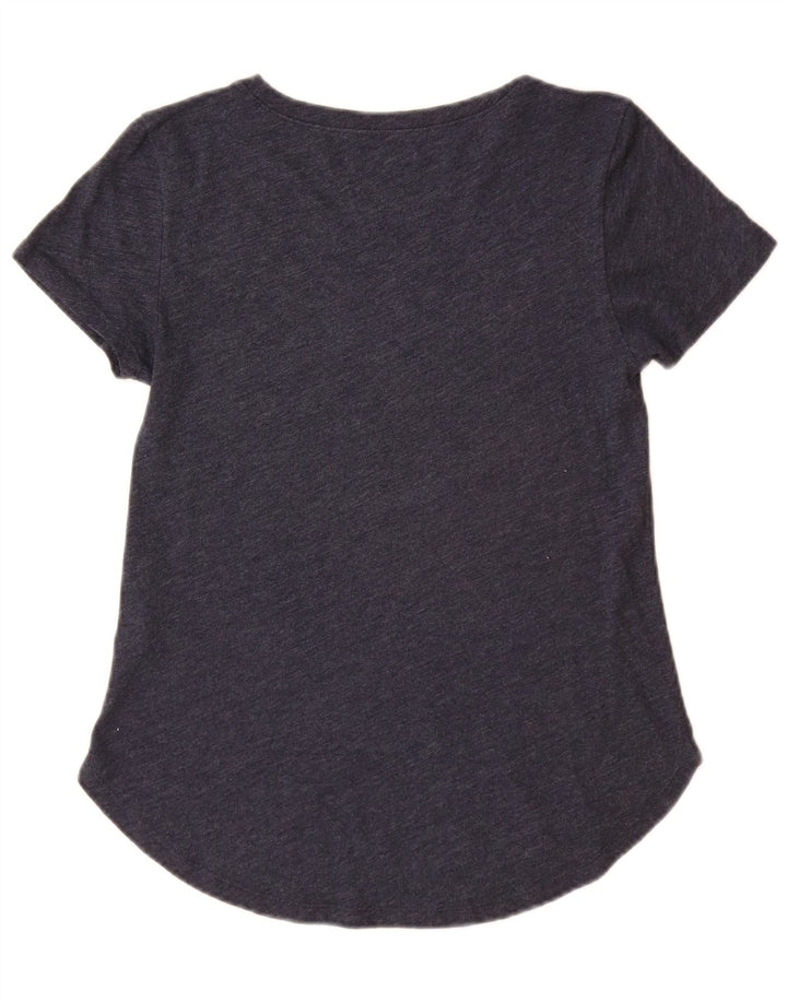 Γυναικείο γραφικό μπλουζάκι HOLLISTER Top UK 6 XS Navy Blue Cotton