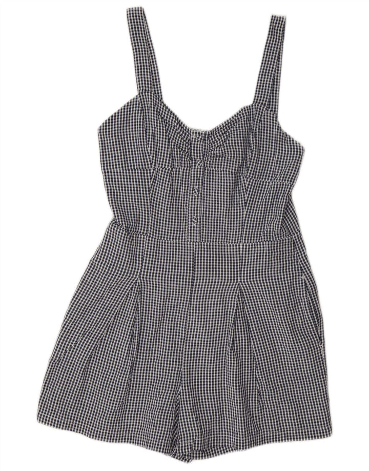 Jack Wills γυναικεία αμάνικη κανονική φόρμα UK 10 Small Blue Check Cotton