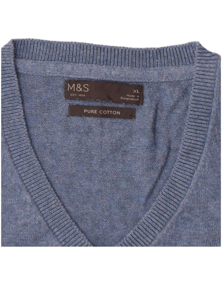 Marks & Spencer Ανδρικό γιλέκο Tank Top XL Blue Cotton