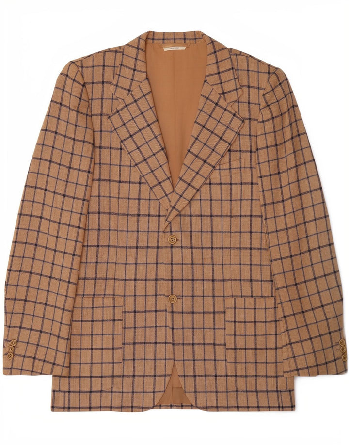 Cerruti 1881 Ανδρικό σακάκι με 2 κουμπιά μπλέιζερ IT 54 2XL Beige Check Classic