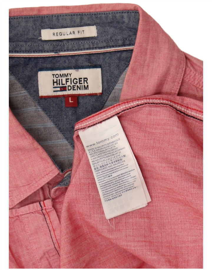 Ανδρικό πουκάμισο Tommy Hilfiger Regular Fit μεγάλο ροζ βαμβακερό