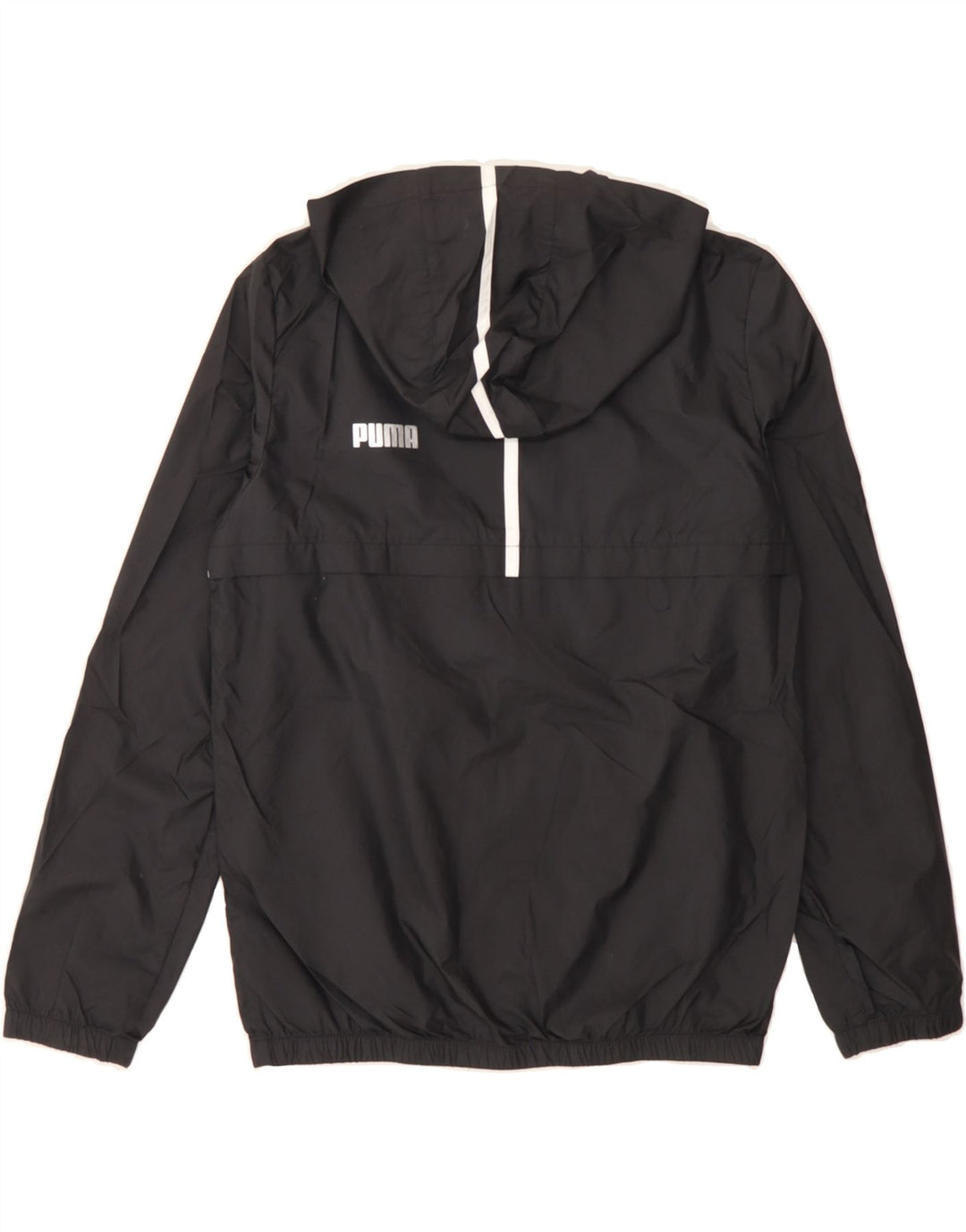 PUMA Boys Hooded Rain Jacket 11-12 Years Black Colourblock Polyester Vintage Puma and Second-Hand Puma from Messina Hembry 