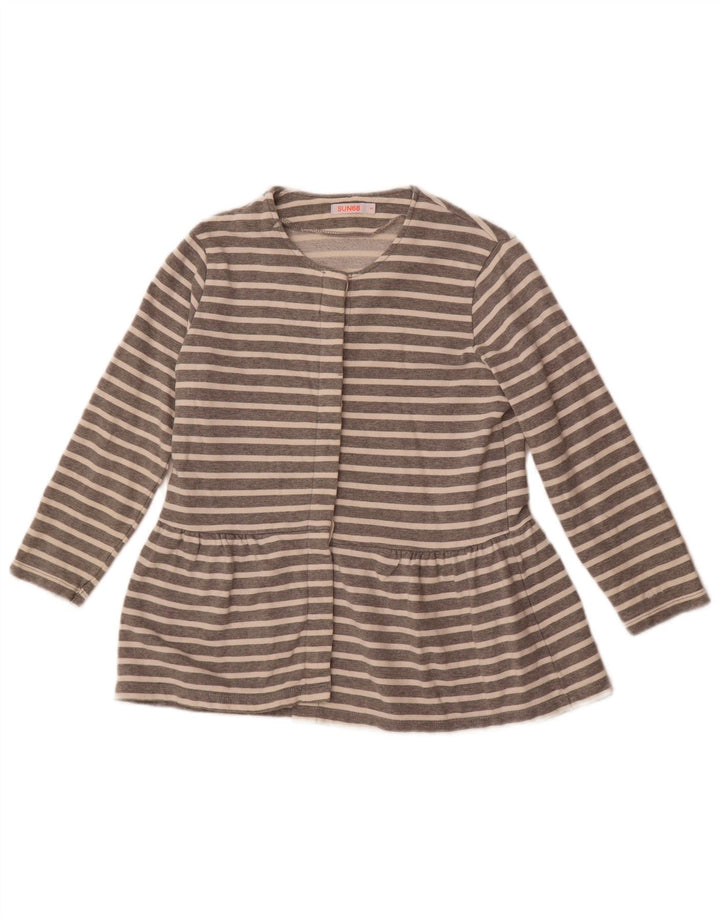 Sun68 Γυναικείο Πουκάμισο Μπλούζα UK 10 Μικρό Γκρι ριγέ βαμβακερό