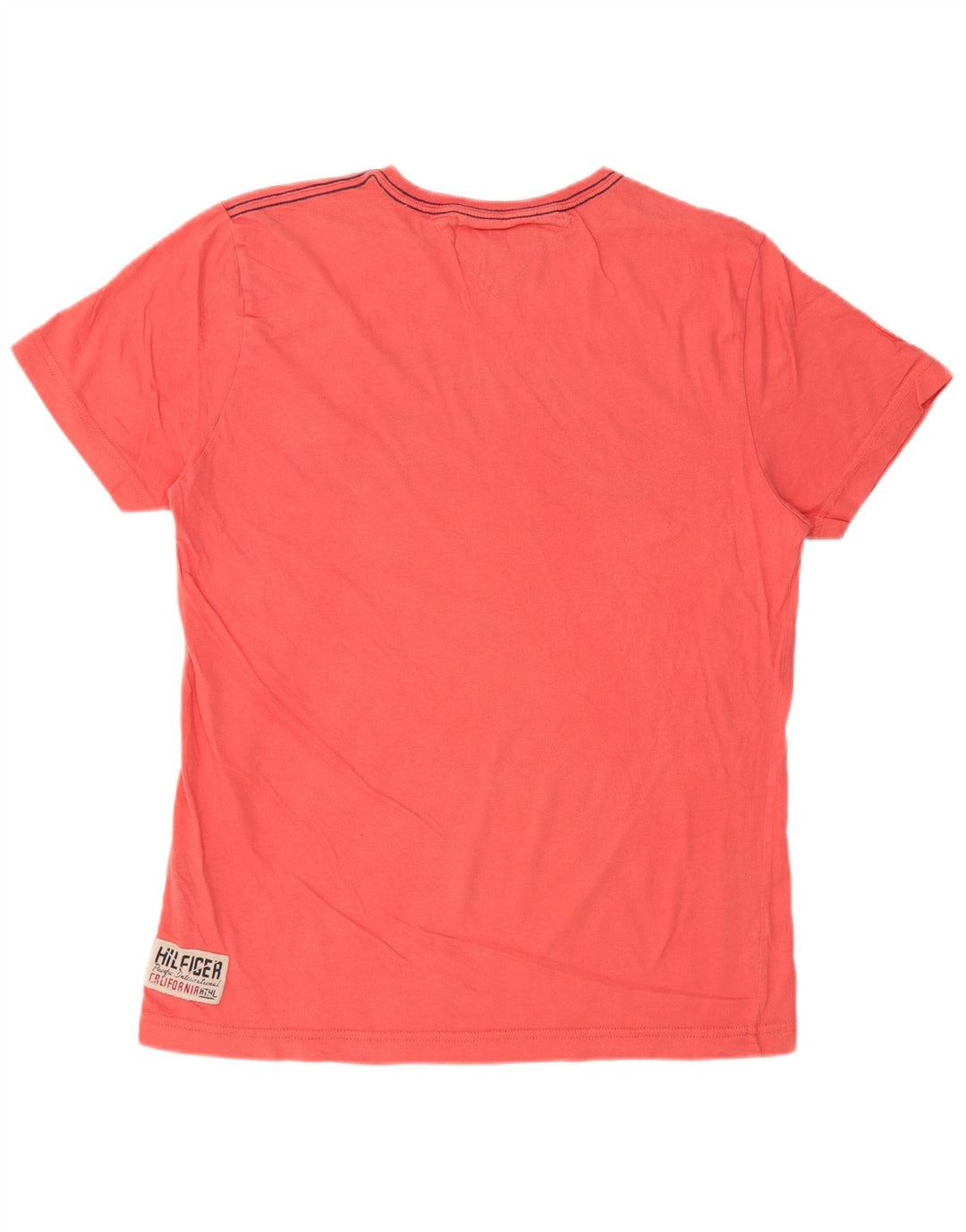 Ανδρικό γραφικό T-Shirt TOMMY HILFIGER Τοπ μεσαίο ροζ βαμβακερό