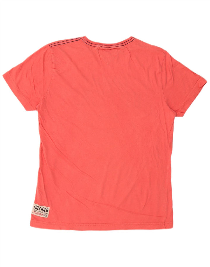 Ανδρικό γραφικό T-Shirt TOMMY HILFIGER Τοπ μεσαίο ροζ βαμβακερό