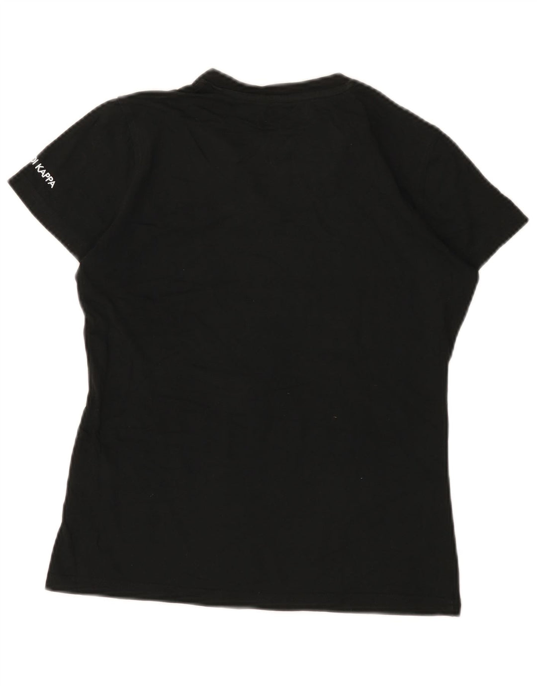 Kappa Γυναικείο T-Shirt Top UK 12 μεσαίο μαύρο βαμβακερό