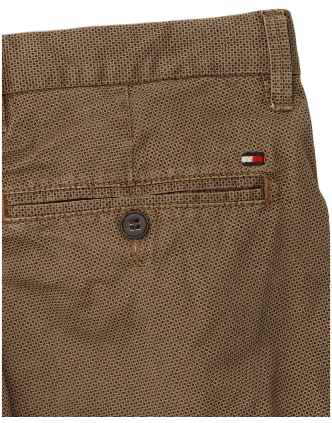 TOMMY HILFIGER Ανδρικό ίσιο παντελόνι Chino W34 L29 Βαμβακερό καφέ με στίγματα